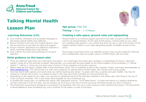 Talking Mental Health Lesson Plan (Year 5/6)