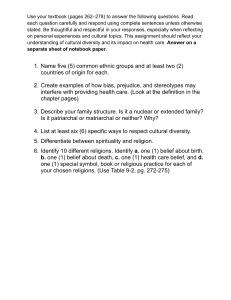 Cultural Diversity in Healthcare Assignment Questions