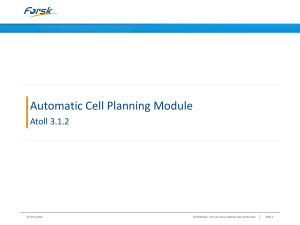 Automatic Cell Planning Module Atoll 3.1.2 Training
