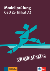 Modellpr&uuml;fung &Ouml;SD Zertifikat A2: &Uuml;bungstests f&uuml;r Deutsch als Fremdsprache