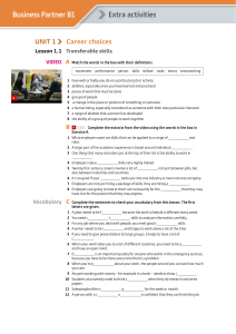 Business Partner B1 Unit 1 Lesson 1.1 Transferable Skills