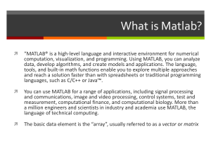 Introduction to MATLAB: Basics and Applications