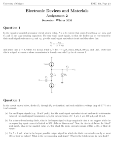 ENEL 361 Assignment 2: Electronic Devices and Materials