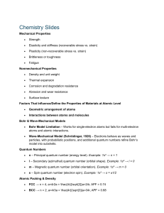 Chemistry Slides: Mechanical & Atomic Properties