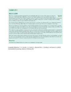 Rico Corp. Accounting Case Study: Inventory, Receivables, Loan Fees