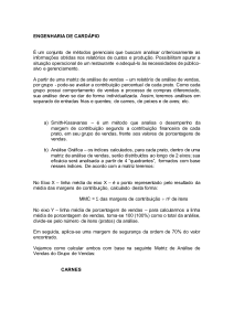 Engenharia de Card&aacute;pio: An&aacute;lise de Menu em Restaurantes