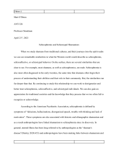 Schizophrenic and Schizotypal Shamanism: Academic Analysis