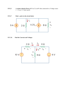 Electrical Circuits Problem Set