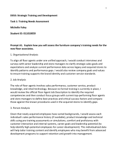 Training Needs Assessment for Floor Associates