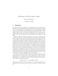 Transformer Model Report: Attention Is All You Need Summary