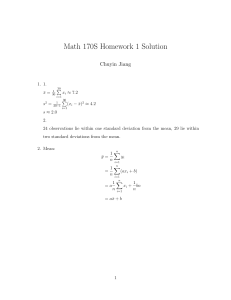 Rozwiązanie Zadania Domowego Math 170S: Problemy i Odpowiedzi Statystyczne