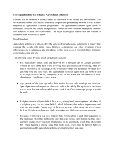 Sociological Factors in Agricultural Extension