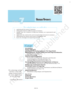 Chapter 7: Human Memory - Psychology Textbook
