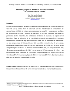 Metodolog&iacute;a para el dise&ntilde;o de intercambiador de calor