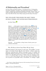 Will We Know Them When We Meet Them? AI Personhood