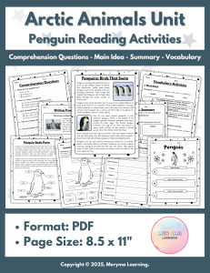 Arctic Animals Unit: Penguin Reading Activities