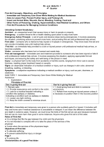 First Aid Concepts, Objectives, and Principles for 7th Grade