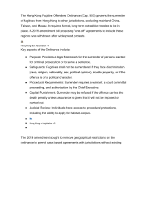 Hong Kong Fugitive Offenders Ordinance Summary
