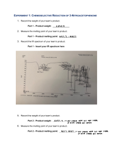 Chemoselective Reduction of 3-Nitroacetophenone Lab Report