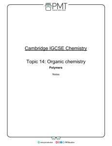 IGCSE Chemistry Polymers Notes