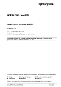 EagleBurgmann H75S2/dw-00 Mechanical Seal Operating Manual