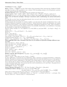Information Theory Cheat Sheet: Key Formulas & Explanations