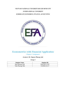 Econometrics with Financial Application Chapter 1 Assignment
