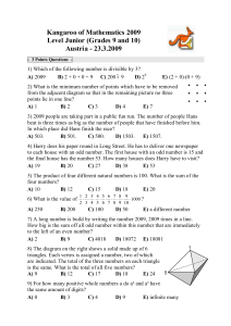 Kangaroo of Mathematics 2009 Junior Level Math Problems