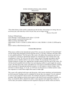 Intro International Relations Syllabus - POLS 051D