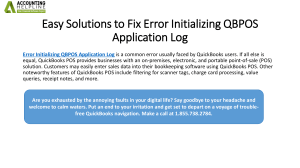 Fix QuickBooks POS Error Initializing QBPOS Application Log