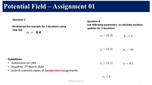Potential Field Assignment 01: Robotics Path Planning