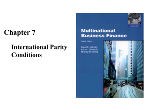 Chapter 7: International Parity Conditions