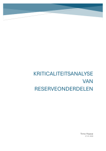 Kritikaliteitsanalyse van Reserveonderdelen