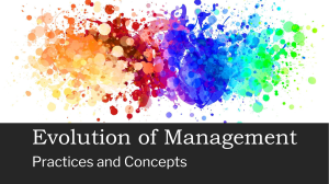 Evolution of Management Practices & Concepts