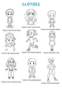 Clothes Coloring Worksheet for Kids