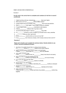 First and Second Conditionals Exercise Worksheet