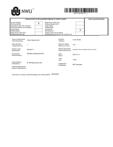 MTHS171 Introductory Algebra and Calculus I Exam Paper 1
