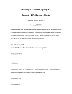 University of Tennessee Chemistry 269 Chapter 10 Guide Alathur