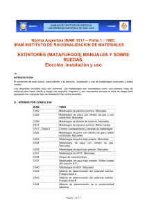 Norma IRAM 3517 Parte 1: 1985 Extintores Manuales y Sobre Ruedas
