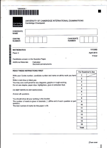 Cambridge Checkpoint Mathematics Paper 2