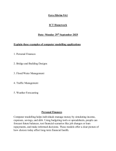 ICT Homework: Computer Modelling Applications Examples
