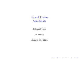 Integral Cup Semifinals Problems & Solutions