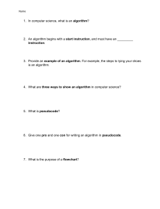 Algorithm and Flowchart Quiz