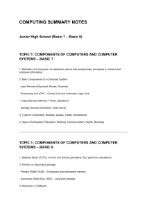 Computing Summary Notes for Junior High School