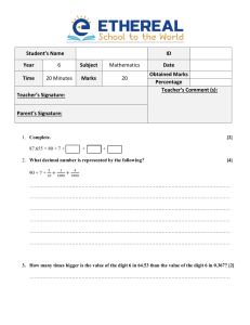 Year 6 Math Worksheet: Decimals & Arithmetic