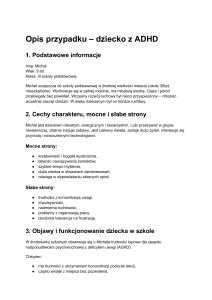 Opis przypadku dziecka z ADHD &ndash; Michał, 9 lat