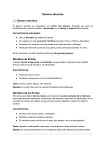 G&eacute;neros literarios: Narrativo, Dram&aacute;tico y L&iacute;rico