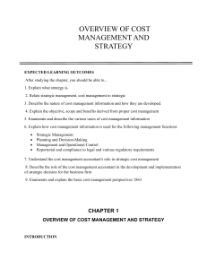Overview of Cost Management and Strategy