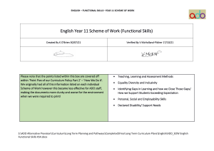 Year 11 English Functional Skills Scheme of Work