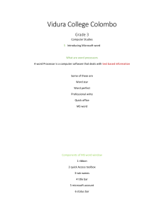 Grade 3 Computer Studies: Introducing Microsoft Word
